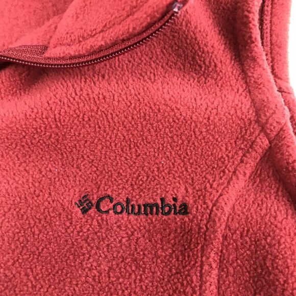 Vintage Columbia Womens Large Fleece Vest Full Zip Red Polyester Made Vietnam - Picture 2 of 9